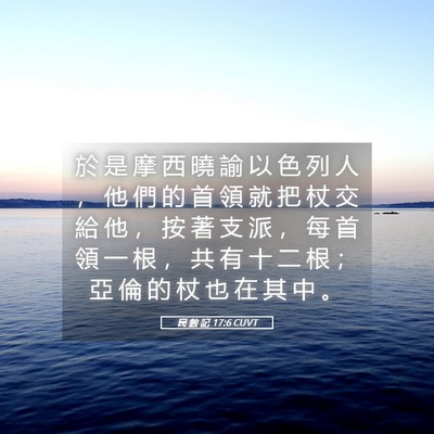 Picture 05 - 民 數 記 17:6 CUVT - 於 是 摩 西 曉 諭 以 色 列 人 ， 他 - Bible Verse Picture