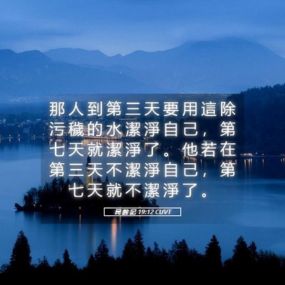 Picture 05 - 民 數 記 19:12 CUVT - 那 人 到 第 三 天 要 用 這 除 污 穢 - Bible Verse Picture