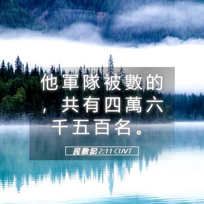 Picture 05 - 民 數 記 2:11 CUVT - 他 軍 隊 被 數 的 ， 共 有 四 萬 六 - Bible Verse Picture
