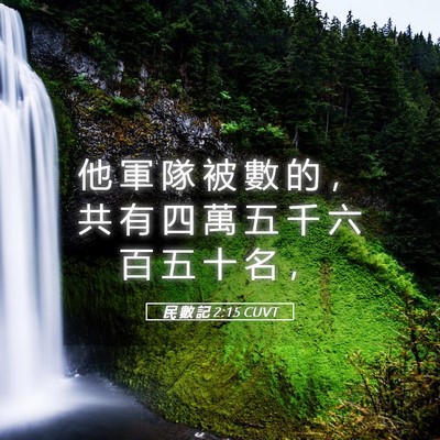 Picture 05 - 民 數 記 2:15 CUVT - 他 軍 隊 被 數 的 ， 共 有 四 萬 五 - Bible Verse Picture