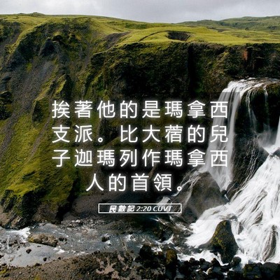 Picture 05 - 民 數 記 2:20 CUVT - 挨 著 他 的 是 瑪 拿 西 支 派 。 比 - Bible Verse Picture