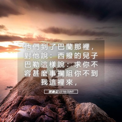Picture 05 - 民 數 記 22:16 CUVT - 他 們 到 了 巴 蘭 那 裡 ， 對 他 說 - Bible Verse Picture