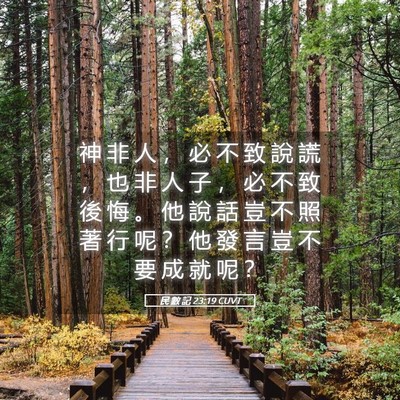 Picture 05 - 民 數 記 23:19 CUVT - 神 非 人 ， 必 不 致 說 謊 ， 也 非 - Bible Verse Picture