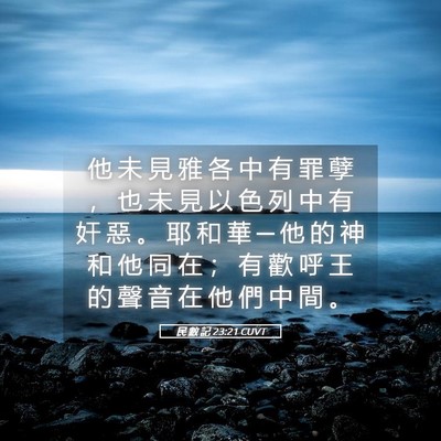 Picture 05 - 民 數 記 23:21 CUVT - 他 未 見 雅 各 中 有 罪 孽 ， 也 未 - Bible Verse Picture