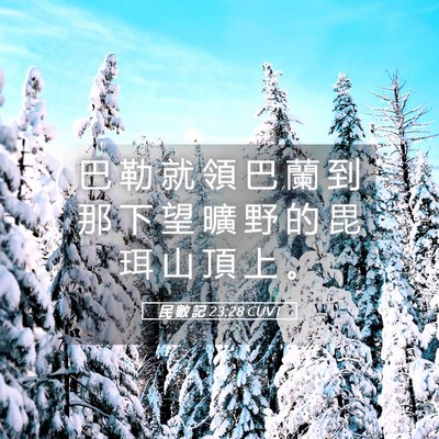Picture 05 - 民 數 記 23:28 CUVT - 巴 勒 就 領 巴 蘭 到 那 下 望 曠 野 - Bible Verse Picture