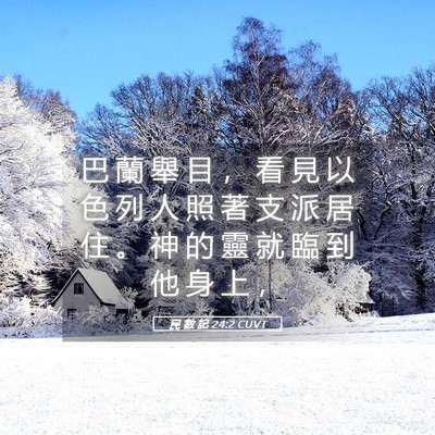 Picture 05 - 民 數 記 24:2 CUVT - 巴 蘭 舉 目 ， 看 見 以 色 列 人 照 - Bible Verse Picture