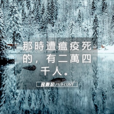 Picture 05 - 民 數 記 25:9 CUVT - 那 時 遭 瘟 疫 死 的 ， 有 二 萬 四 - Bible Verse Picture