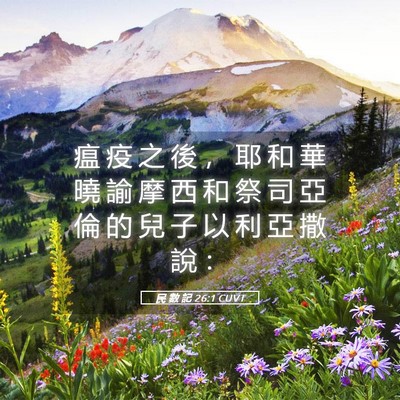 Picture 05 - 民 數 記 26:1 CUVT - 瘟 疫 之 後 ， 耶 和 華 曉 諭 摩 西 - Bible Verse Picture