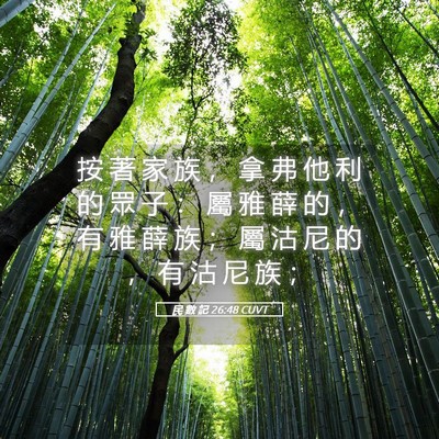 Picture 05 - 民 數 記 26:48 CUVT - 按 著 家 族 ， 拿 弗 他 利 的 眾 子 - Bible Verse Picture