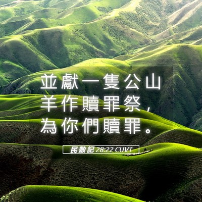 Picture 05 - 民 數 記 28:22 CUVT - 並 獻 一 隻 公 山 羊 作 贖 罪 祭 ， - Bible Verse Picture
