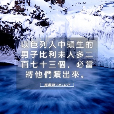 Picture 05 - 民 數 記 3:46 CUVT - 以 色 列 人 中 頭 生 的 男 子 比 利 - Bible Verse Picture