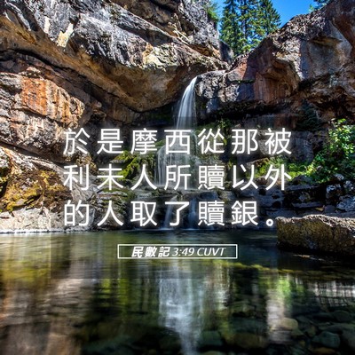 Picture 05 - 民 數 記 3:49 CUVT - 於 是 摩 西 從 那 被 利 未 人 所 贖 - Bible Verse Picture