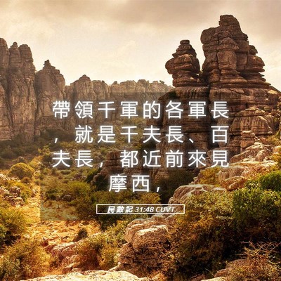 Picture 05 - 民 數 記 31:48 CUVT - 帶 領 千 軍 的 各 軍 長 ， 就 是 千 - Bible Verse Picture