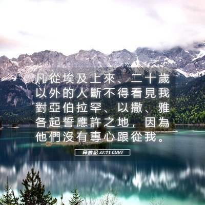 Picture 05 - 民 數 記 32:11 CUVT - 凡 從 埃 及 上 來 、 二 十 歲 以 外 - Bible Verse Picture