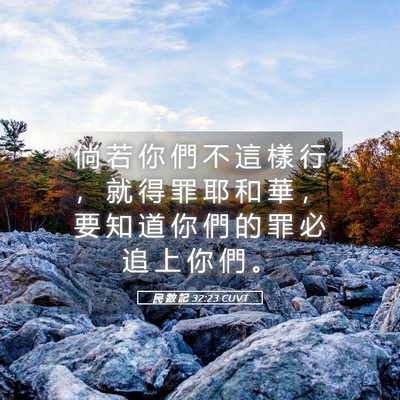 Picture 05 - 民 數 記 32:23 CUVT - 倘 若 你 們 不 這 樣 行 ， 就 得 罪 - Bible Verse Picture