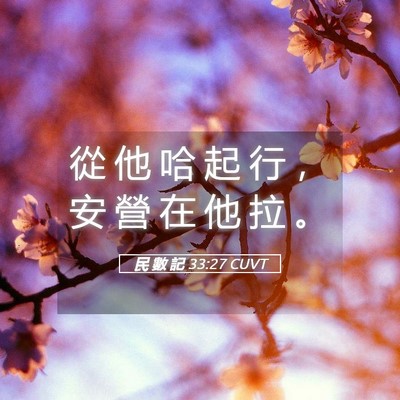 Picture 05 - 民 數 記 33:27 CUVT - 從 他 哈 起 行 ， 安 營 在 他 拉 - Bible Verse Picture