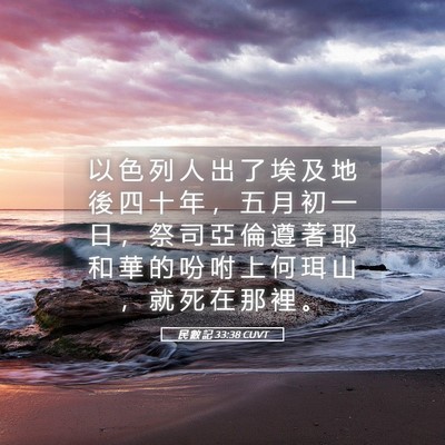 Picture 05 - 民 數 記 33:38 CUVT - 以 色 列 人 出 了 埃 及 地 後 四 十 - Bible Verse Picture