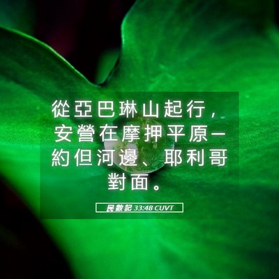 Picture 05 - 民 數 記 33:48 CUVT - 從 亞 巴 琳 山 起 行 ， 安 營 在 摩 - Bible Verse Picture