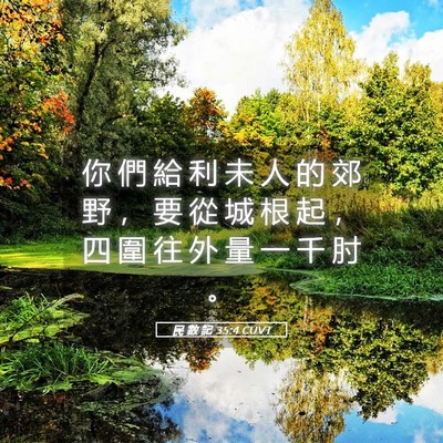 Picture 05 - 民 數 記 35:4 CUVT - 你 們 給 利 未 人 的 郊 野 ， 要 從 - Bible Verse Picture