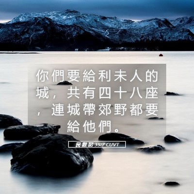 Picture 05 - 民 數 記 35:7 CUVT - 你 們 要 給 利 未 人 的 城 ， 共 有 - Bible Verse Picture