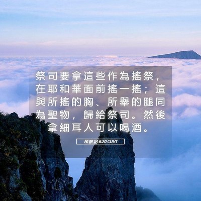 Picture 05 - 民 數 記 6:20 CUVT - 祭 司 要 拿 這 些 作 為 搖 祭 ， 在 - Bible Verse Picture