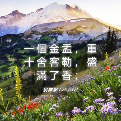 Picture 05 - 民 數 記 7:26 CUVT - 一 個 金 盂 ， 重 十 舍 客 勒 ， 盛 - Bible Verse Picture