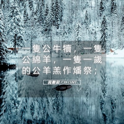 Picture 05 - 民 數 記 7:39 CUVT - 一 隻 公 牛 犢 ， 一 隻 公 綿 羊 ， - Bible Verse Picture
