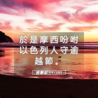 Picture 05 - 民 數 記 9:4 CUVT - 於 是 摩 西 吩 咐 以 色 列 人 守 逾 - Bible Verse Picture