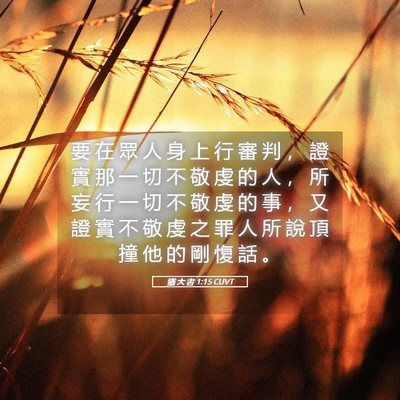 Picture 05 - 猶 大 書 1:15 CUVT - 要 在 眾 人 身 上 行 審 判 ， 證 實 - Bible Verse Picture