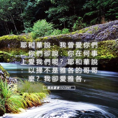 Picture 05 - 瑪 拉 基 書 1:2 CUVT - 耶 和 華 說 ： 我 曾 愛 你 們 。 你 - Bible Verse Picture