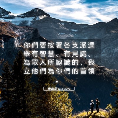 Picture 05 - 申 命 記 1:13 CUVT - 你 們 要 按 著 各 支 派 選 舉 有 智 - Bible Verse Picture