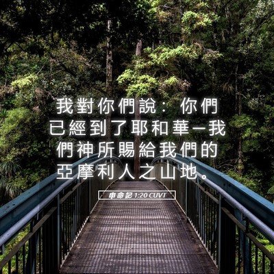 Picture 05 - 申 命 記 1:20 CUVT - 我 對 你 們 說 ： 你 們 已 經 到 了 - Bible Verse Picture