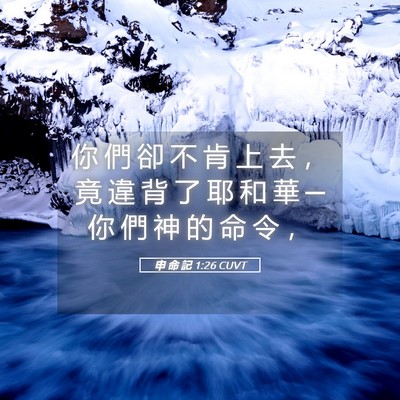 Picture 05 - 申 命 記 1:26 CUVT - 你 們 卻 不 肯 上 去 ， 竟 違 背 了 - Bible Verse Picture