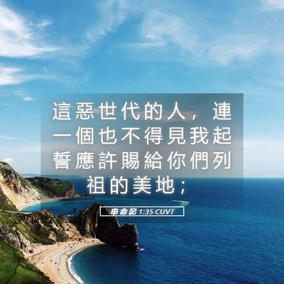 Picture 05 - 申 命 記 1:35 CUVT - 這 惡 世 代 的 人 ， 連 一 個 也 不 - Bible Verse Picture