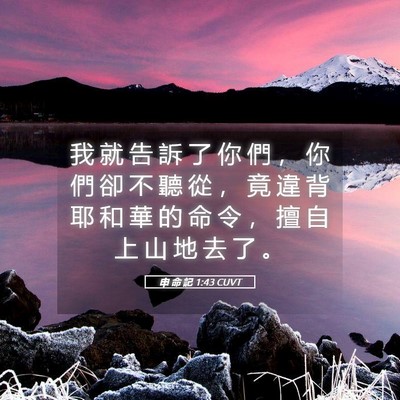 Picture 05 - 申 命 記 1:43 CUVT - 我 就 告 訴 了 你 們 ， 你 們 卻 不 - Bible Verse Picture