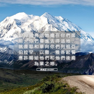 Picture 05 - 申 命 記 1:8 CUVT - 如 今 我 將 這 地 擺 在 你 們 面 前 - Bible Verse Picture
