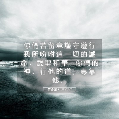 Picture 05 - 申 命 記 11:22 CUVT - 你 們 若 留 意 謹 守 遵 行 我 所 吩 - Bible Verse Picture