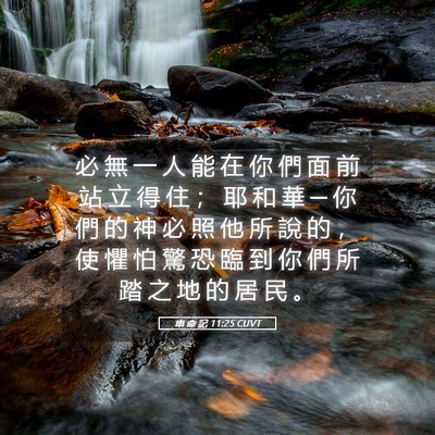 Picture 05 - 申 命 記 11:25 CUVT - 必 無 一 人 能 在 你 們 面 前 站 立 - Bible Verse Picture