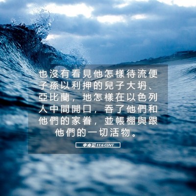Picture 05 - 申 命 記 11:6 CUVT - 也 沒 有 看 見 他 怎 樣 待 流 便 子 - Bible Verse Picture