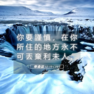 Picture 05 - 申 命 記 12:19 CUVT - 你 要 謹 慎 ， 在 你 所 住 的 地 方 - Bible Verse Picture