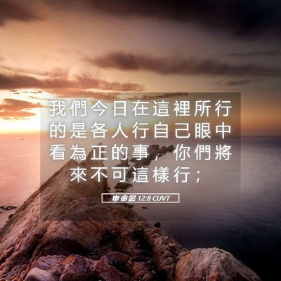 Picture 05 - 申 命 記 12:8 CUVT - 我 們 今 日 在 這 裡 所 行 的 是 各 - Bible Verse Picture