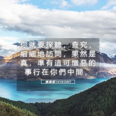 Picture 05 - 申 命 記 13:14 CUVT - 你 就 要 探 聽 ， 查 究 ， 細 細 地 - Bible Verse Picture