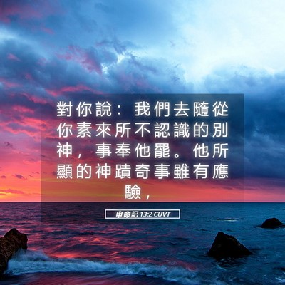 Picture 05 - 申 命 記 13:2 CUVT - 對 你 說 ： 我 們 去 隨 從 你 素 來 - Bible Verse Picture
