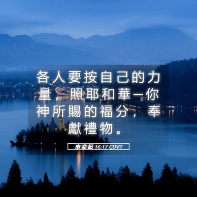 Picture 05 - 申 命 記 16:17 CUVT - 各 人 要 按 自 己 的 力 量 ， 照 耶 - Bible Verse Picture