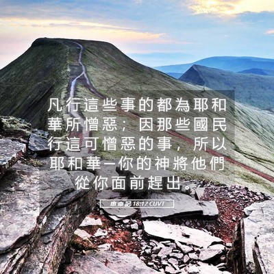 Picture 05 - 申 命 記 18:12 CUVT - 凡 行 這 些 事 的 都 為 耶 和 華 所 - Bible Verse Picture