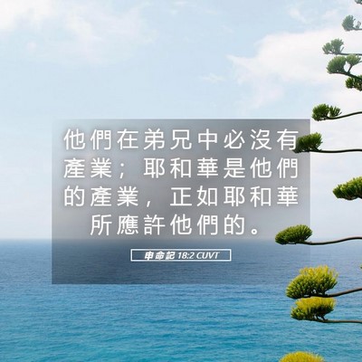 Picture 05 - 申 命 記 18:2 CUVT - 他 們 在 弟 兄 中 必 沒 有 產 業 ； - Bible Verse Picture