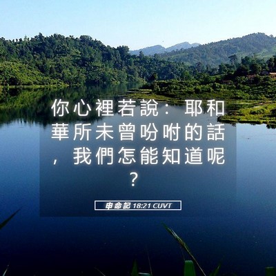 Picture 05 - 申 命 記 18:21 CUVT - 你 心 裡 若 說 ： 耶 和 華 所 未 曾 - Bible Verse Picture