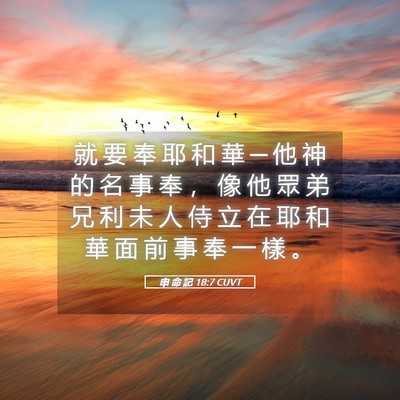 Picture 05 - 申 命 記 18:7 CUVT - 就 要 奉 耶 和 華 ─ 他 神 的 名 事 - Bible Verse Picture
