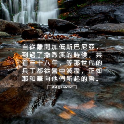 Picture 05 - 申 命 記 2:14 CUVT - 自 從 離 開 加 低 斯 巴 尼 亞 ， 到 - Bible Verse Picture