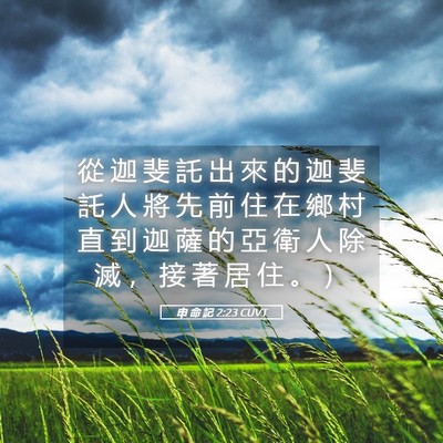 Picture 05 - 申 命 記 2:23 CUVT - 從 迦 斐 託 出 來 的 迦 斐 託 人 將 - Bible Verse Picture